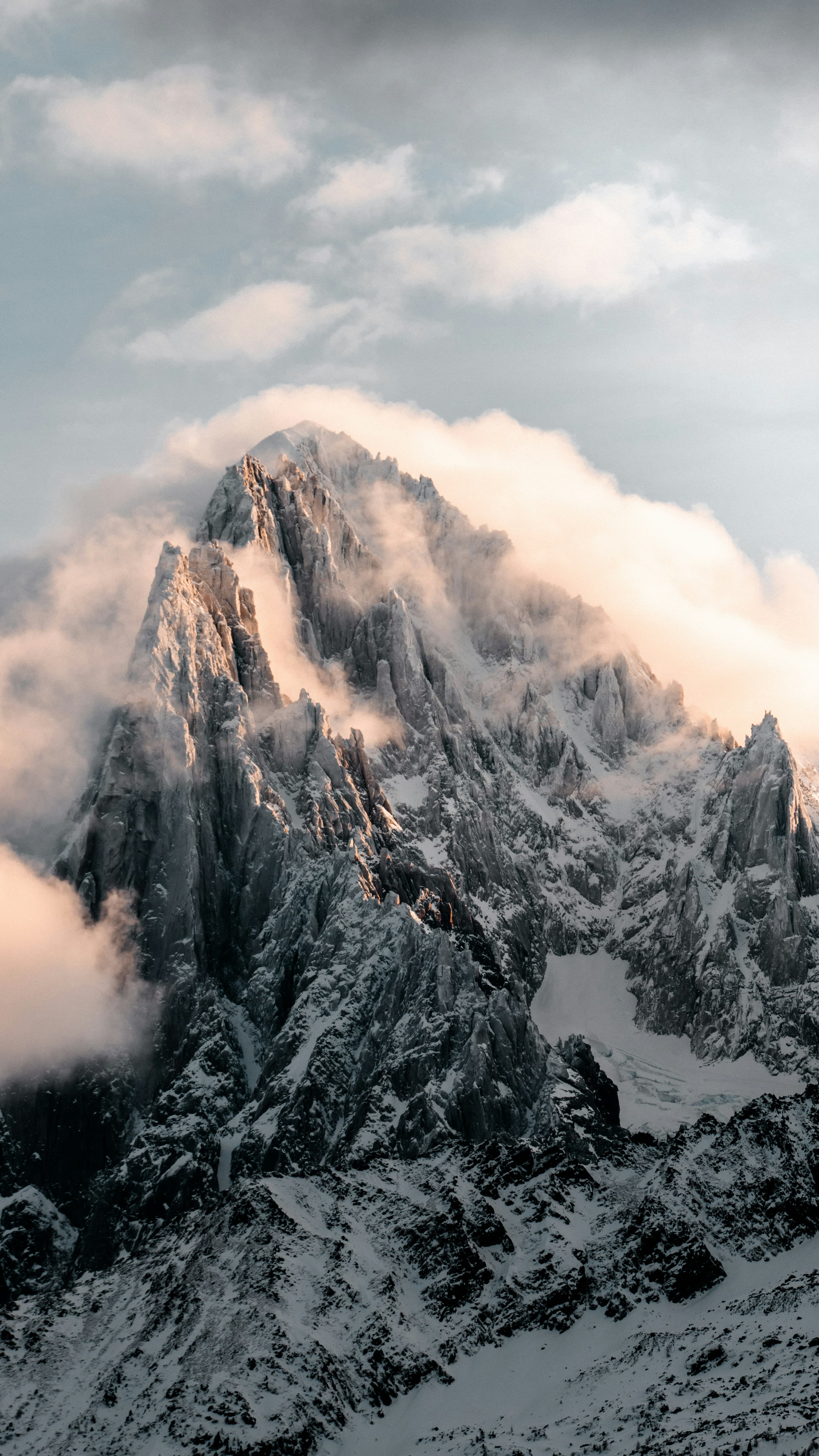 Snowy mountain peak